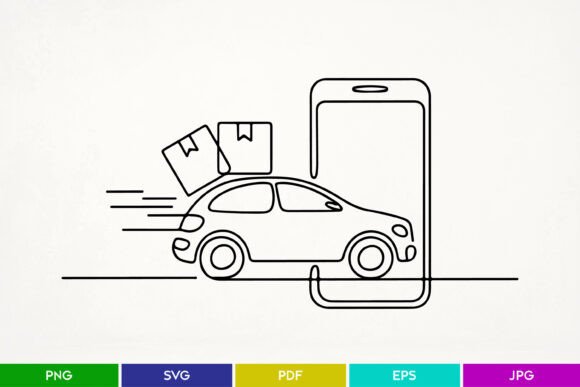 Download Online Delivery Car Line Art - Art Collection