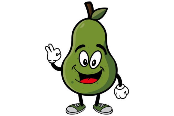Download Smiling Avocado Cartoon Mascot Character - Art Collection