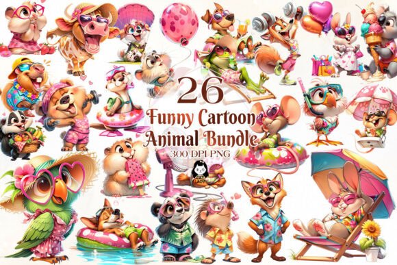 Download Funny Cartoon Summer Animal Clipart - Art Collection