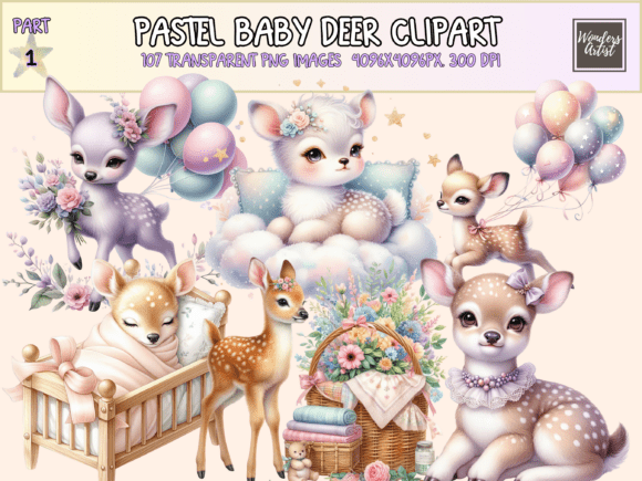 Download Pastel Baby Deer Clipart - Art Collection