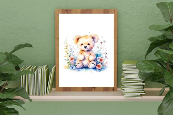 Download Watercolor Cute Baby Teddy Bear Graphic - Watercolor Collection