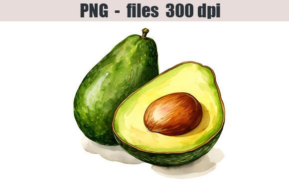 Download Avocado Watercolor Clipart - Watercolor Collection