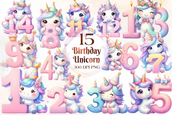 Download Birthday Unicorn Sublimation Clipart - Art Collection