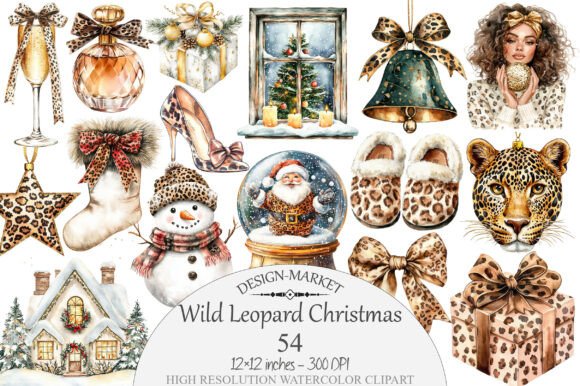 Download Wild Leopard Christmas Clipart - Art Collection