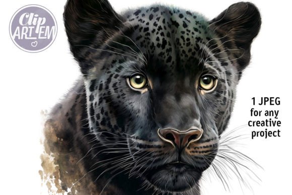 Download Black Panther Portrait Image Watercolor - Watercolor Collection