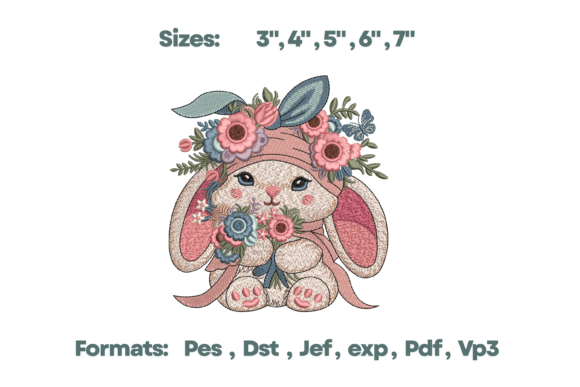 Download Boho Floral Lop-Eared Bunny Art Design - Art Collection