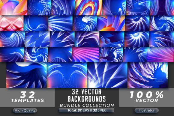 Download 32 Blue Colour Vector Background Art Set - Art Collection