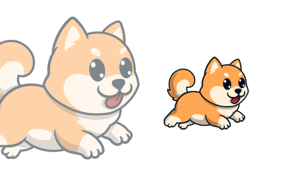 Download Shiba Inu Dog Running Cartoon - Art Collection