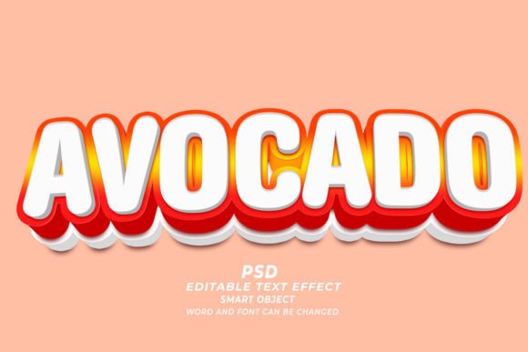 Download Avocado PSD 3D Editable Text Effect - Avocado psd Collection
