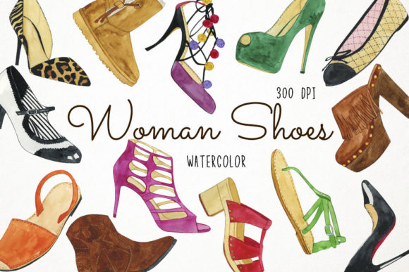 Download Watercolor Shoes Clipart, Fashion - Watercolor Collection