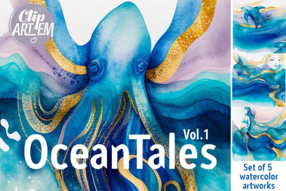 Download Watercolor OceanTales Bundle 5 Image Sea - Watercolor Collection