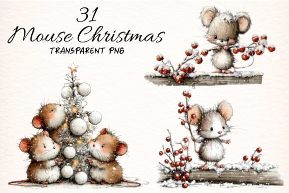 Download Whimsical Mouse Christmas Clipart - Art Collection
