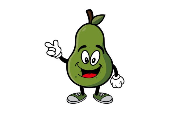 Download Cute Smiling Avocado Cartoon Character - Art Collection