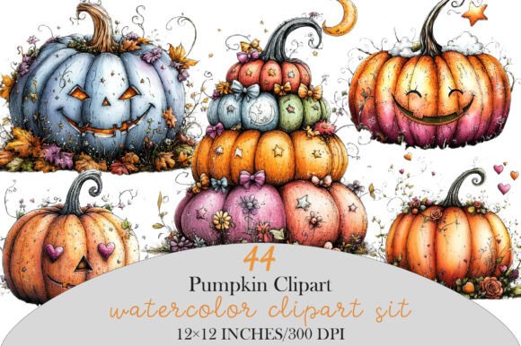 Download Whimsical Pastel Pumpkin Clipart - Art Collection
