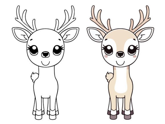 Download Kawaii Deer, Cartoon Characters - Art Collection