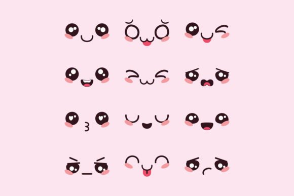 Download Hand Draw Flat Design Drawn Kawaii Face - Flat design Collection