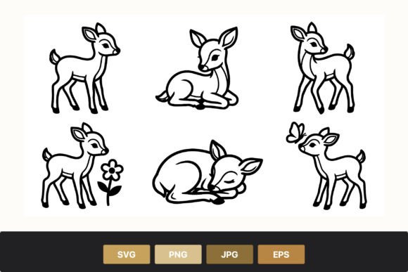Download Cute Baby Deer Line Art - Art Collection