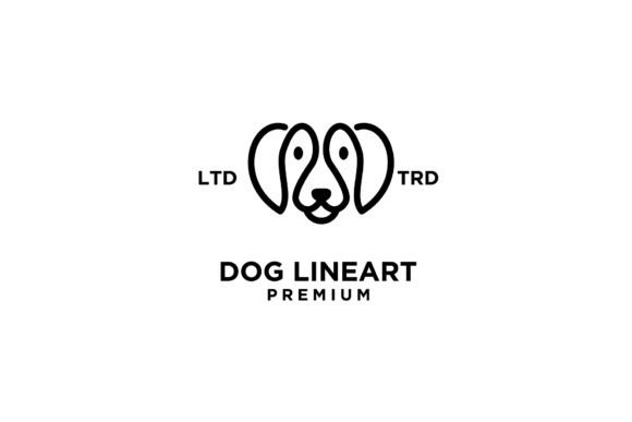 Download Simple Dog Head Line Art Vector Logo - Art Collection