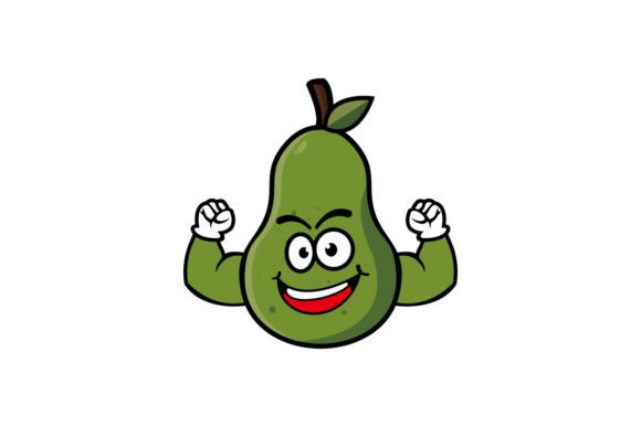 Download Cute Smiling Avocado Cartoon Character - Art Collection