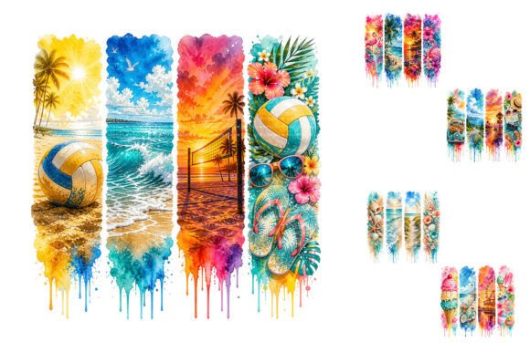 Download Watercolor Summer Beach Sublimation PNG - Watercolor Collection