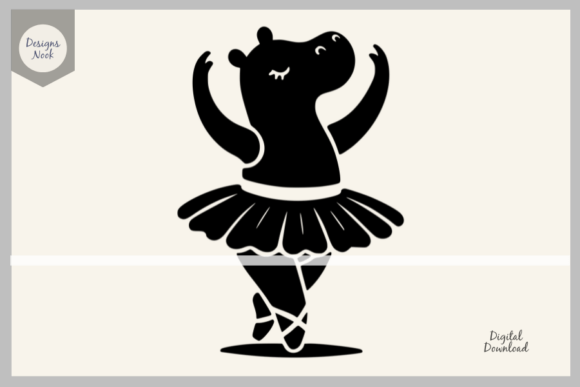 Download Ballerina Hippo SVG Clipart Silhouette - Art Collection