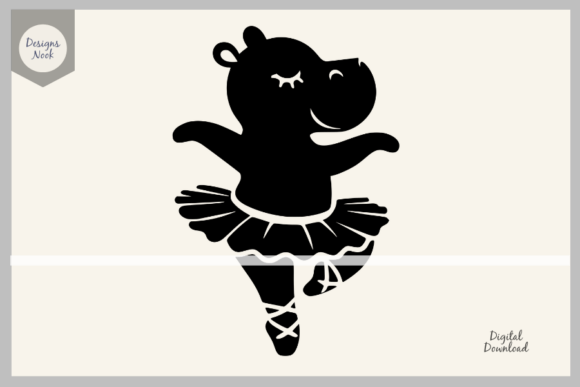Download Ballerina Hippo SVG Clipart Silhouette - Art Collection