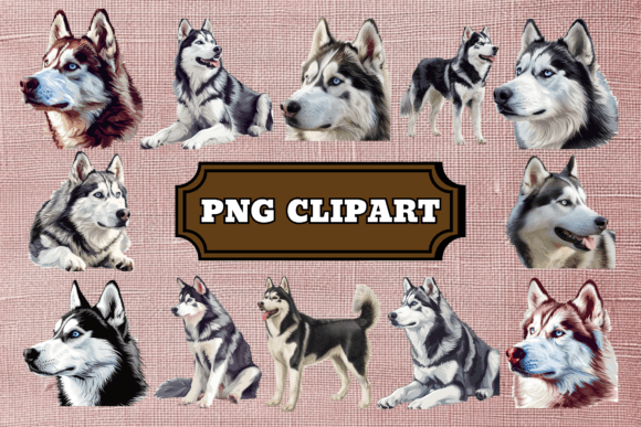 Download Siberian Husky Dog Clipart Bundle - Art Collection