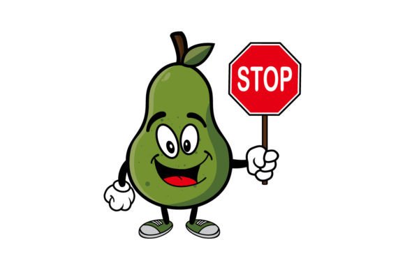Download Cute Smiling Avocado Cartoon Character - Art Collection