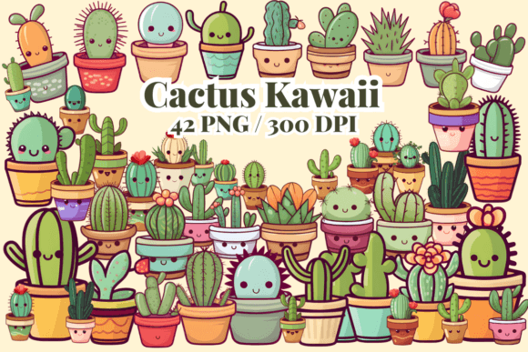 Download Cactus Kawaii Clipart, Cute PNG, Cartoon - Art Collection