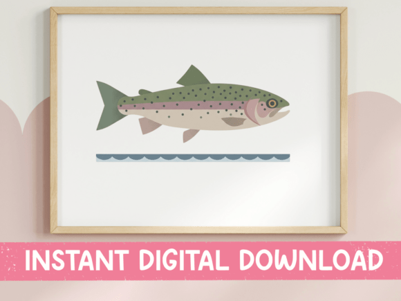 Download Rainbow Trout Minimal Art Design - Art Collection