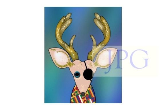 Download Retro Deer Cartoon Art Print 8by10 - Art Collection