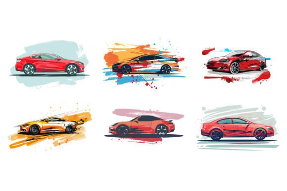 Download Car Vector Flat Design with Brush - Flat design Collection