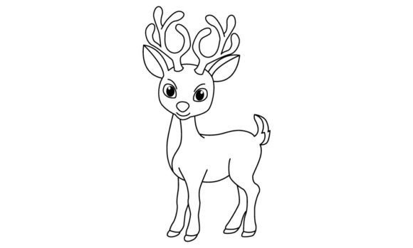 Download Cute Deer Cartoon Coloring Page - Art Collection